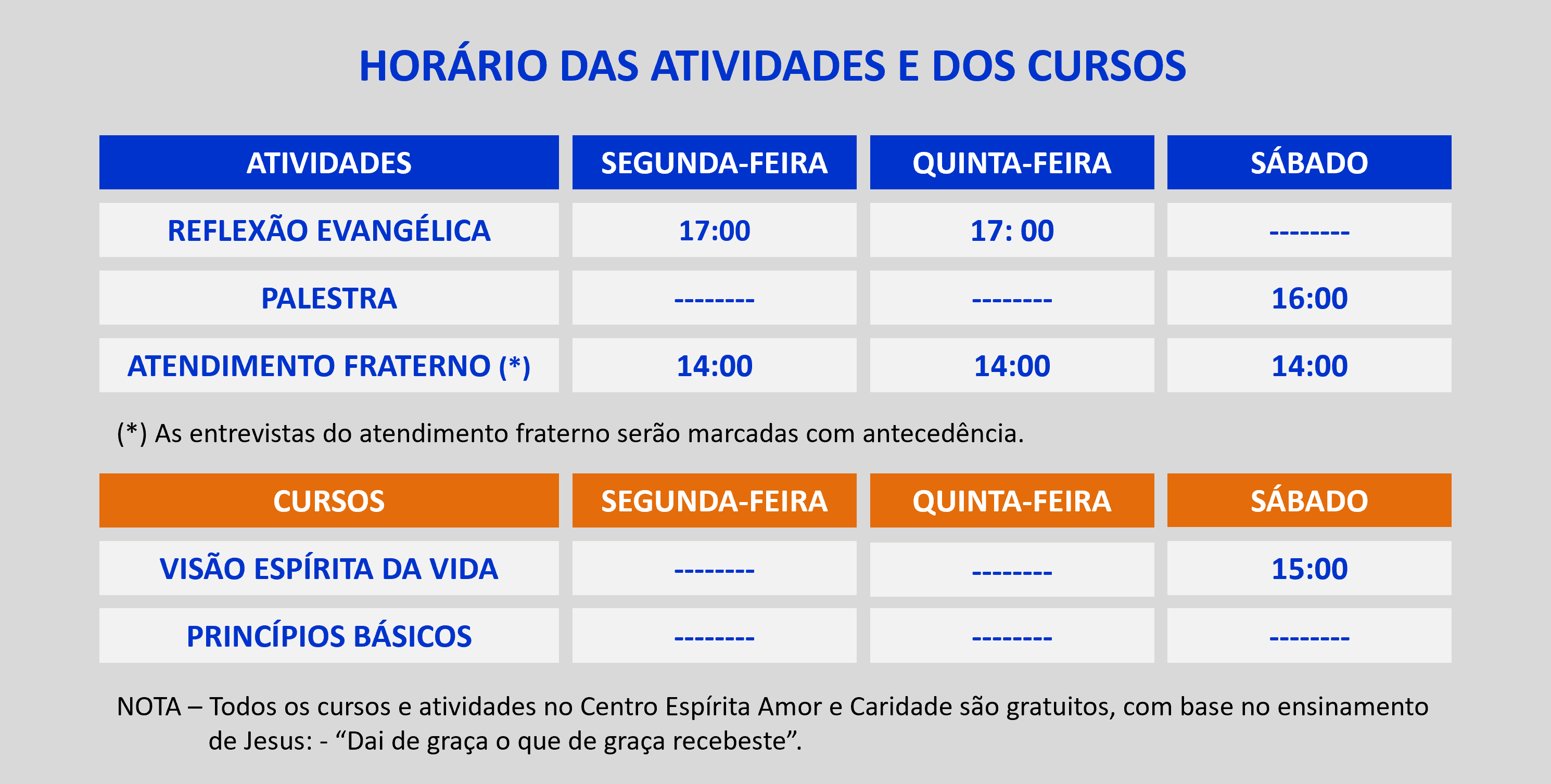 horario